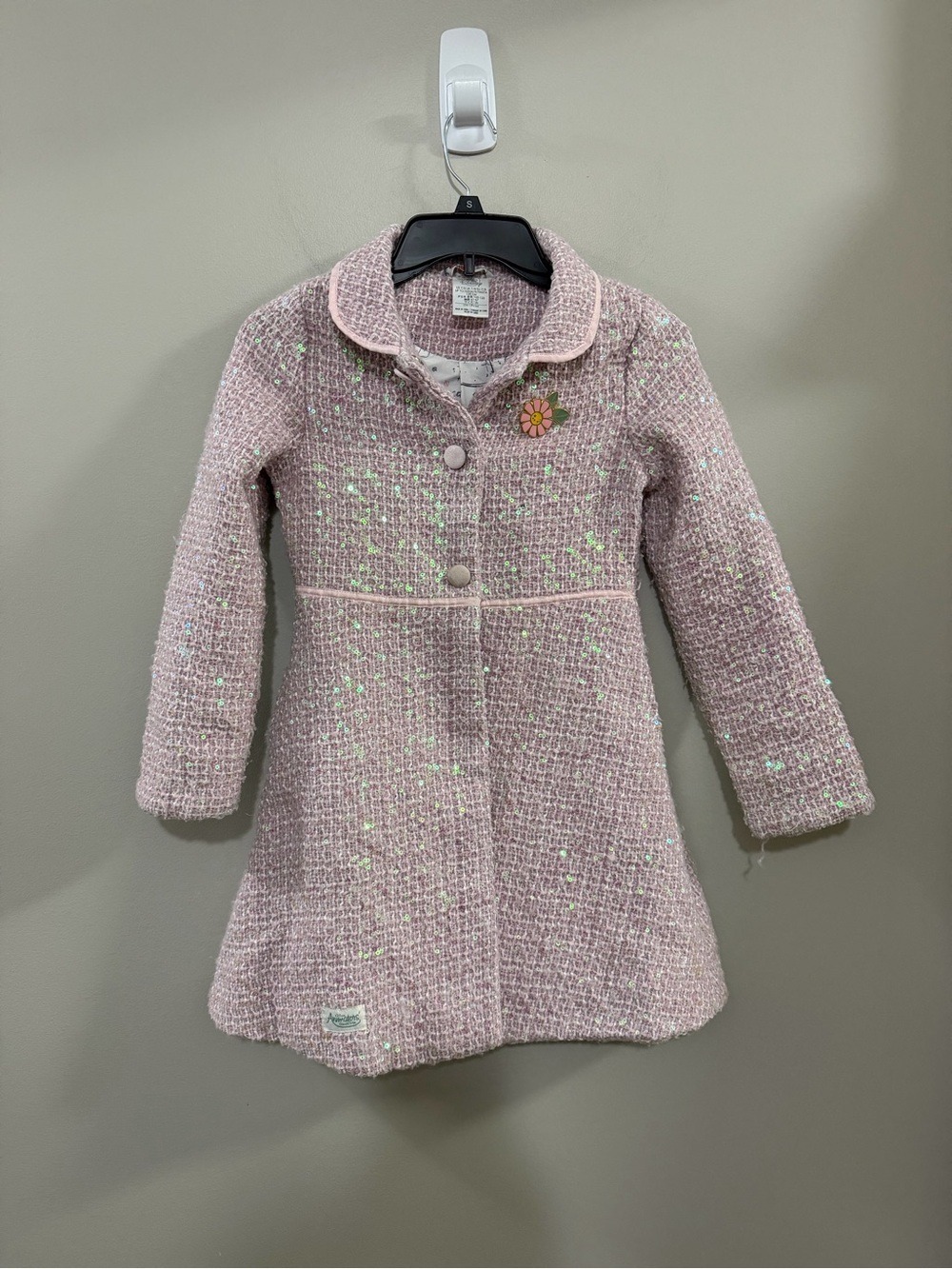 Disney Animators' Collection Pink Tweed Dress Coat. Size 7/8